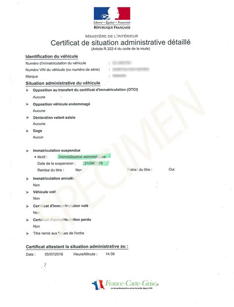 Certificat De Non Gage Gratuit Voiture France Carte Grise Fr