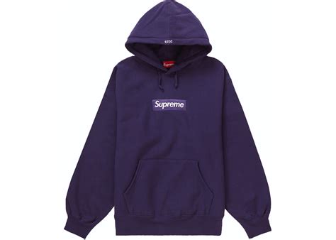 Supreme Box Logo Hooded Sweatshirt Fw23 Dark Purple Mens Fw23 Gb