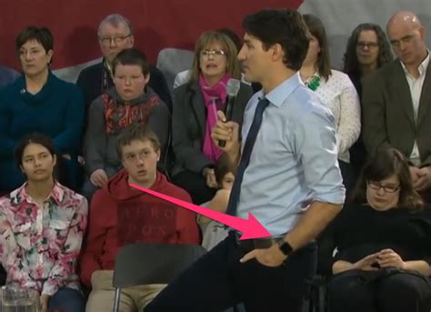 Prime Minister Justin Trudeau Wearing An Apple Watch On His Nationwide