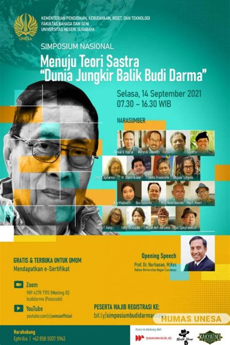 Mengenang Budi Darma Dan Karyanya Fbs Unesa Adakan Simposium Nasional