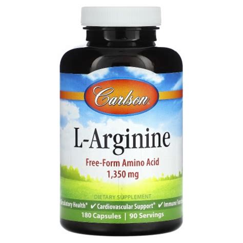 Carlson L Arginine 1 350 Mg 180 Capsules 675 Mg Per Capsule 180