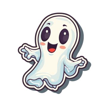 Cute Ghosts Vector Sticker Clipart Small Ghostfilled Characters With