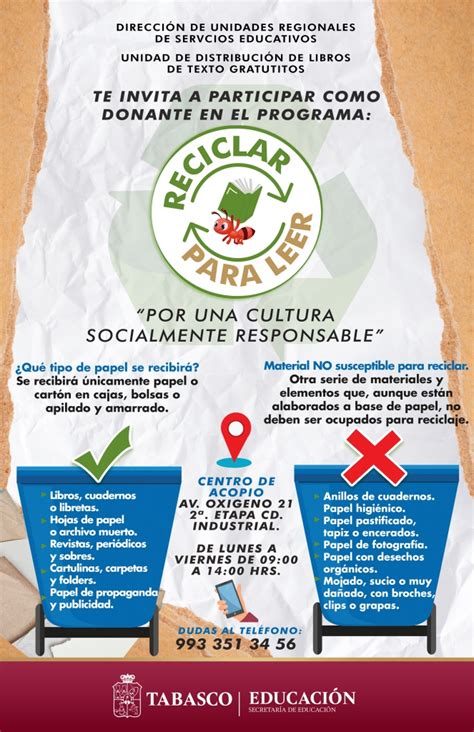 Invita Setab A Participar En El Programa Reciclar Para Leer Donando