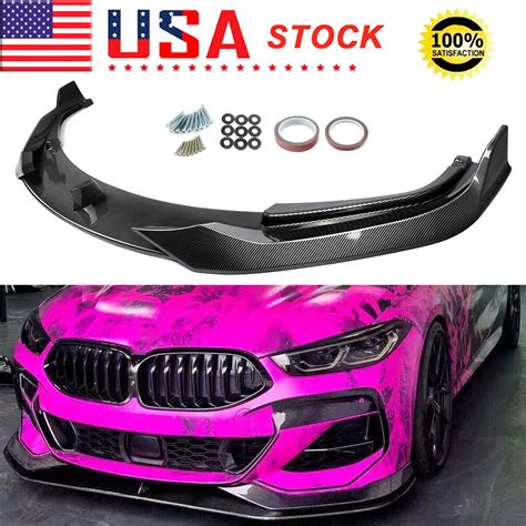 Carbon Look Abs Front Bumper Lip Splitter For Bmw 8 Series G14 G15 G16