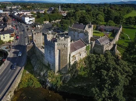 Aerial View Cahir Castle County Tipperary Ireland Stock Image