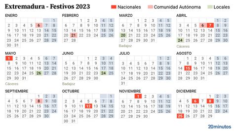 Calendario laboral de Extremadura 2023 qué día es festivo en esta