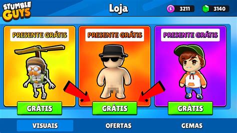 SKIN ESPECIAL GRÁTIS NOVA ATUALIZAÇÃO DO STUMBLE GUYS 0 46 DÚVIDA