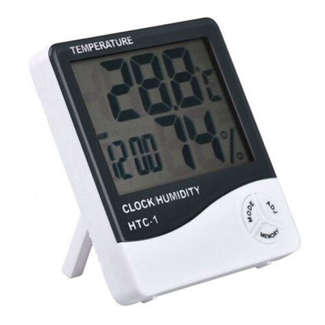 Digital Thermo Hygrometer With Temperature Time And Humidity Display