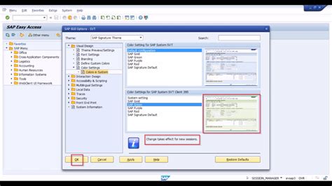 Sap How To Change The Colour Theme On Specific Systems Youtube