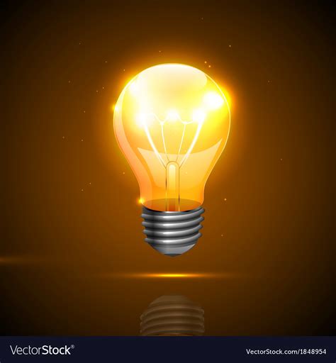 Realistic light bulb on the dark background Vector Image