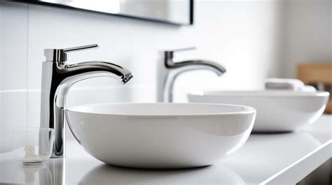 Premium AI Image | A detailed shot of a pristine white ceramic sink ...