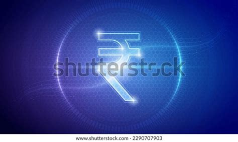 India Rupee Inr Sign Symbol Futuristic Stock Vector (Royalty Free ...