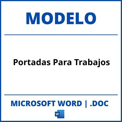 Modelo De Portadas Para Trabajos En Word