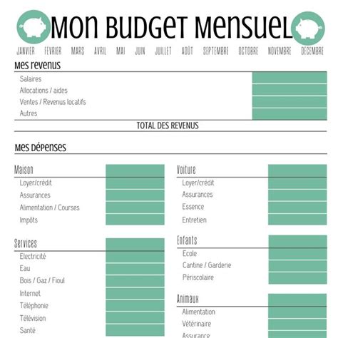 Mod Le De Tableau Budget Personnel Financial Report