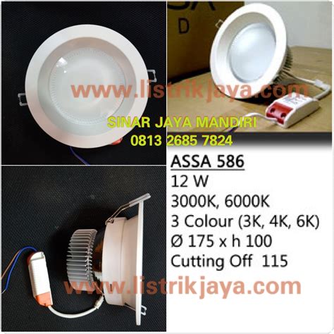 Jual Downlight Led ASSA 586 12 Watt 3 Warna Sinar Jaya Mandiri