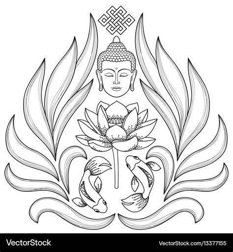 Buddha abstract pattern Royalty Free Vector Image