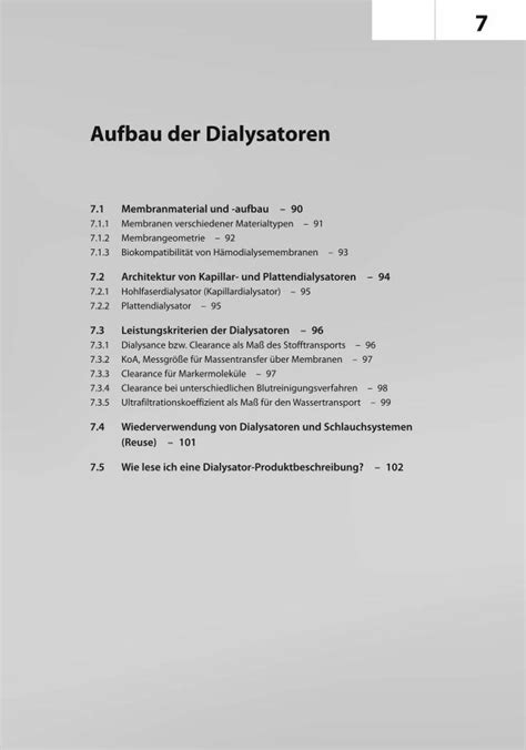 PDF Dialyse und Nephrologie für Fachpersonal Aufbau der