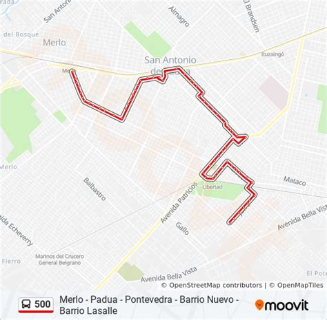 500 Route Schedules Stops Maps Estación Merlo Helvecia X Padua