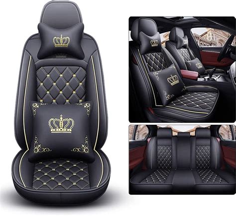 Amazon Aotiyer Full Set Car Seat Covers Crown Pu Leather Car Seat