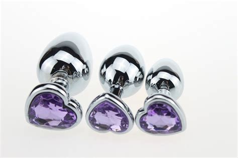 S M L Size Heart Shape Metal Anal Plug Butt Plug Anal Dilator Insert Stopper Anal Sex Toys For