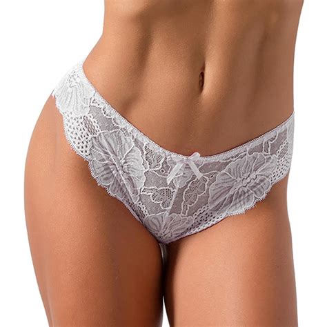 Ploknplq Womens Underwear Womens Custom Letter Logo Low Waist Striped Tangas No Show Bikini