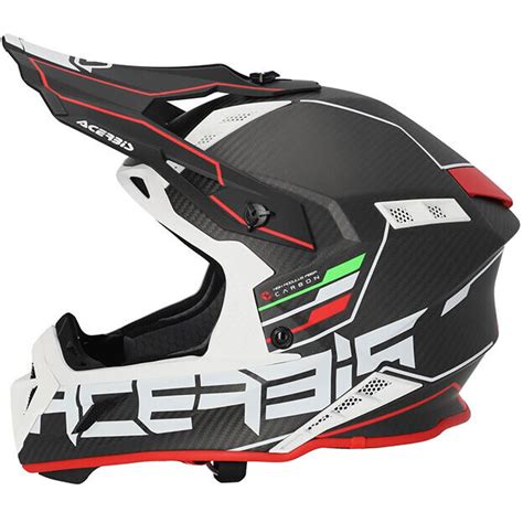 Casco Moto Cross Enduro Acerbis Steel Carbon Nero Rosso Vendita