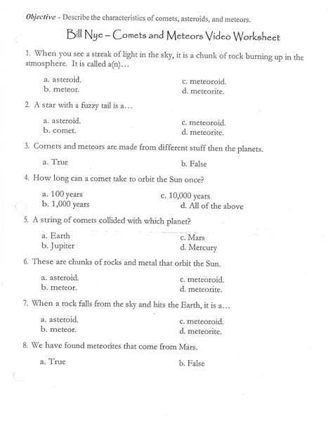 Bill Nye Magnetism Worksheet