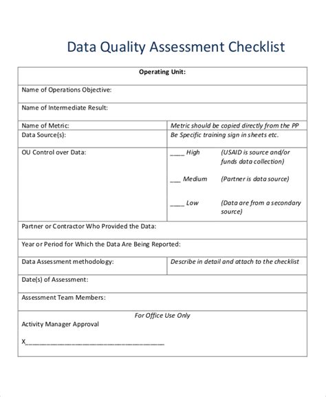 Quality Checklist - 11+ Examples, Format, Pdf