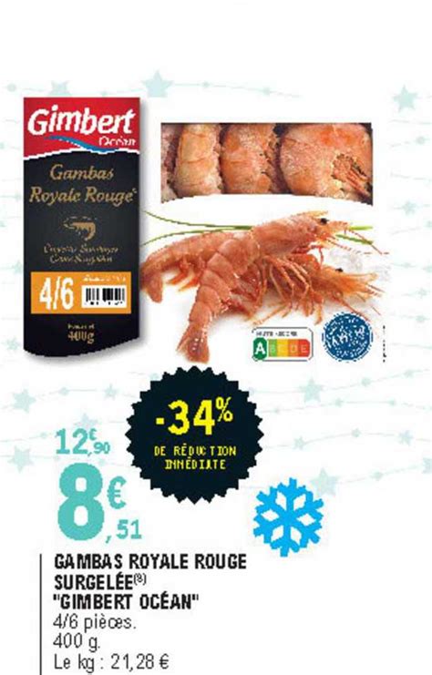 Offre Gambas Royale Rouge Surgelée gimbert Océan 34 De Réduction