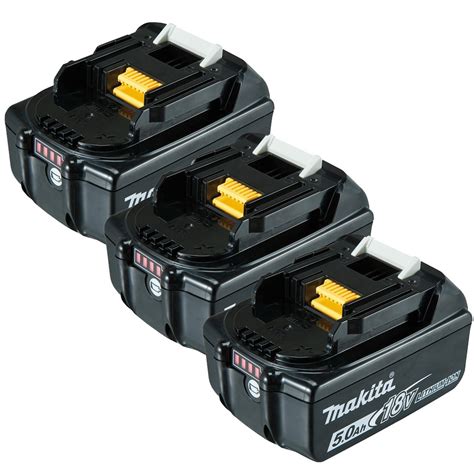 Makita 18v 5 0ah Lithium Battery With Charge Indicator 3 Pack Bl1850b L 3