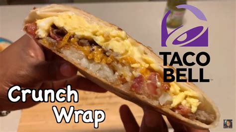 Trying Taco Bells Breakfast Crunch Wrap YouTube