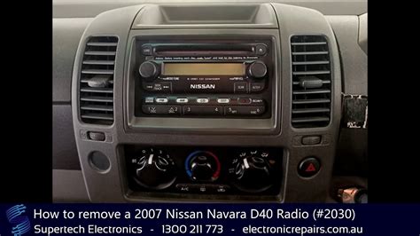 How To Remove A 2007 Nissan Navara D40 Radio 2030 YouTube