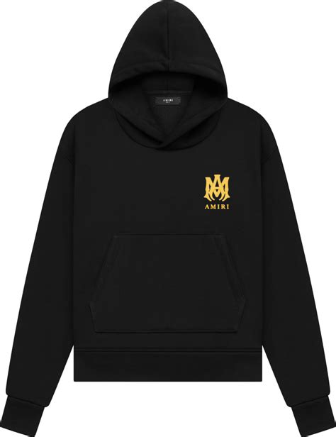 Amiri Black And Yellow Ma Hoodie Inc Style