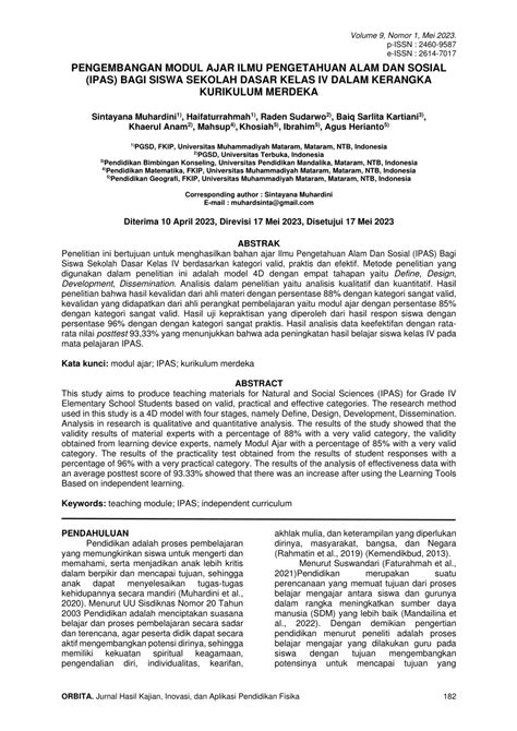 Pdf Pengembangan Modul Ajar Ilmu Pengetahuan Alam Dan Sosial Ipas