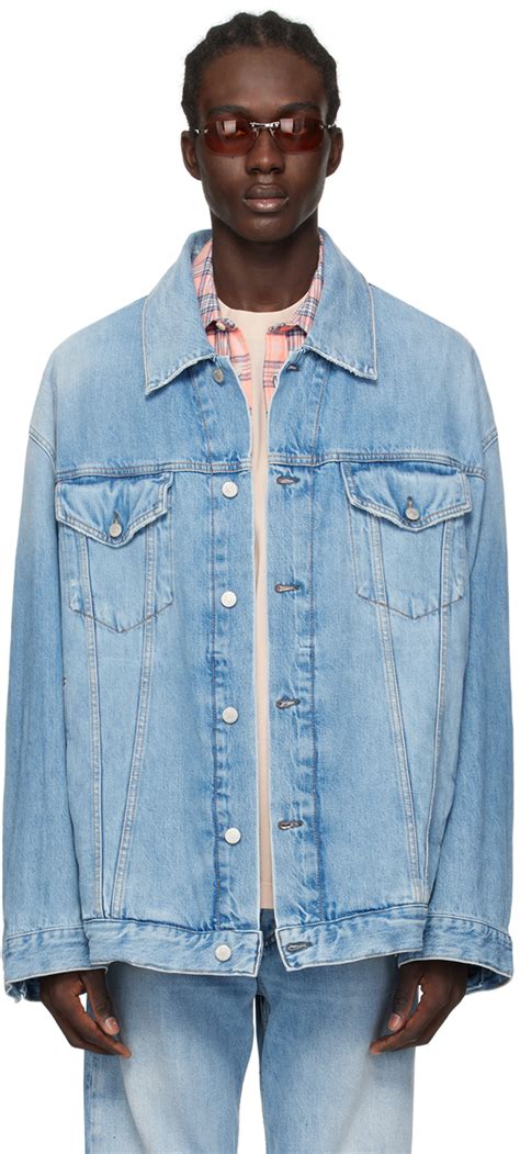 Acne Studios Blue Oversized Denim Jacket Ssense Canada