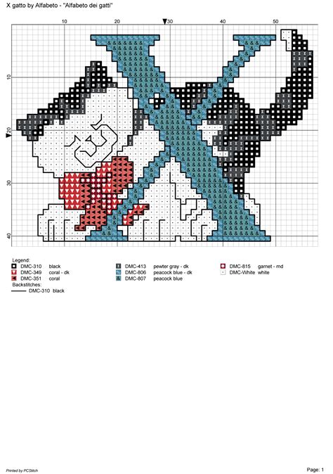 Alfabeto Dei Gatti X Motivi Punto Croce Punto Croce Alfabeto