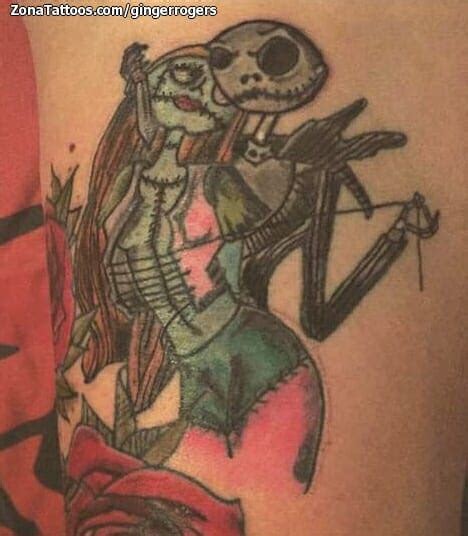 Jack Skellington And Sally Tattoos