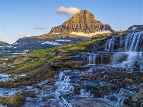 Glacier National Park Logan Pass Waterfall Mount Reynolds Montana Wilderness Fine Art Landscape