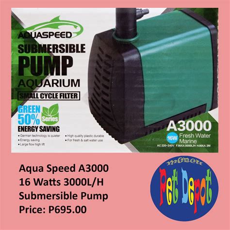 Aquaspeed A3000 Submersible Aquarium Pump Shopee Philippines