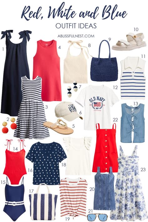 Red, White and Blue Summer Outfit Ideas