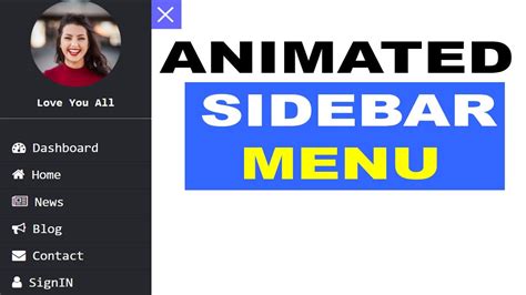 How To Create A Animated Sidebar Menu Using Html Css Javascript