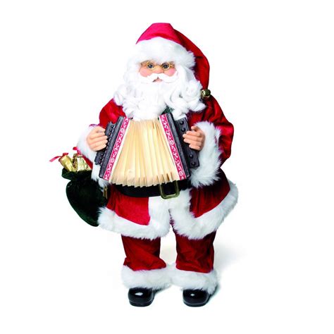 Boneco Papai Noel Som E Movimento Tocando Acordeon X Submarino