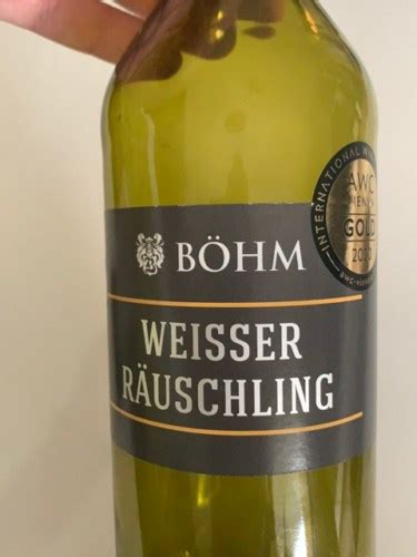 Weingut Böhm Weisser Räuschling Vivino Australia