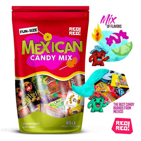 Rico Rico Mexican Candy Mix 50 Pcs Dulces Mexicanos Surtidos Spicy