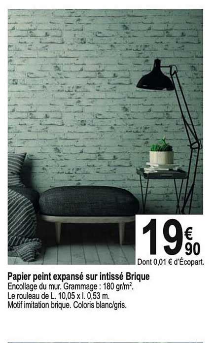 Promo Papier Peint Expansé Sur Intissé Brique chez Tridôme iCatalogue fr