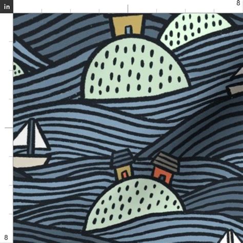 Lake Fabric Islands On The Lake By Amy Maccready Bold Etsy Fabric Etsy Cotton Fabric