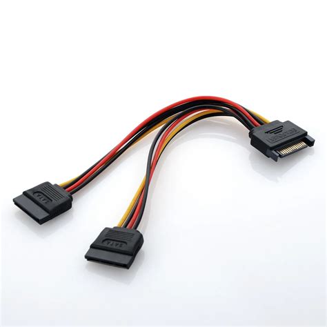 Connector SATA 15Pin Male To 2 SATA 15 Pin Female 15 Pin Power HDD ...