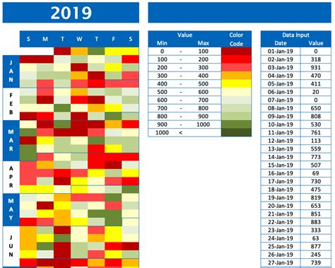 Calendar Chart » ExcelTemplate.net