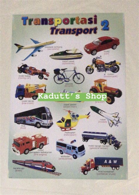 Jual Poster Edukasi Alat Transportasi Transportation Mainan Murah