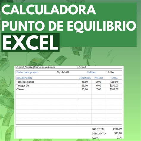 Calculadora Punto De Equilibrio Excel